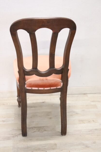 19th Century Chair in Beech Wood with Velvet Seat - Image 7