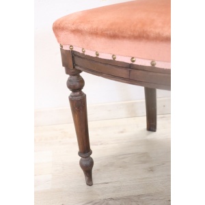 19th Century Chair in Beech Wood with Velvet Seat