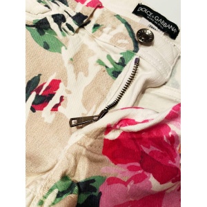 2000s Dolce & Gabbana Flower Print Collection Denim Hot Pants