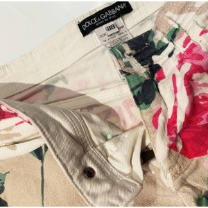 2000s Dolce & Gabbana Flower Print Collection Denim Hot Pants
