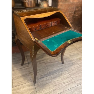 Antique Ladies French writing desk with hand painted facade by Henri Martin