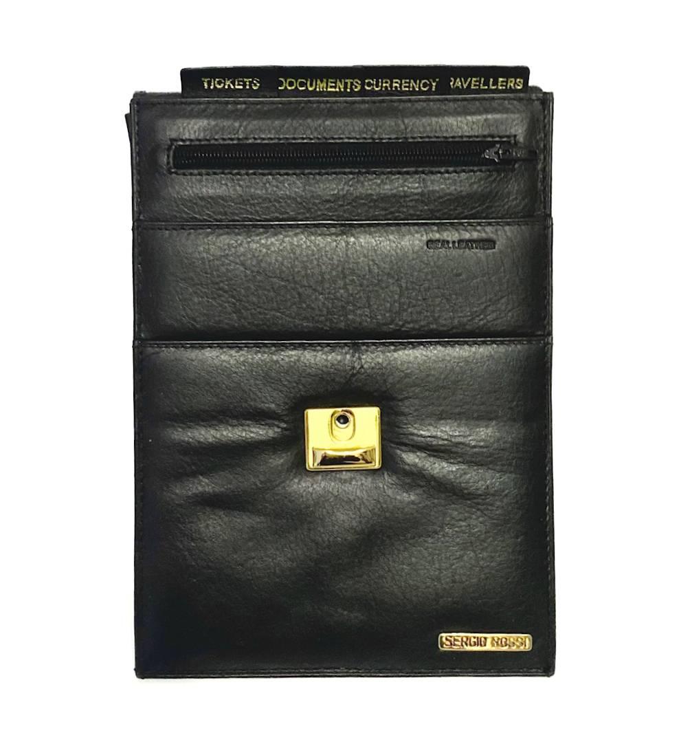 1970s Sergio Rossi Travel Passport Wallet Clutch Organizer