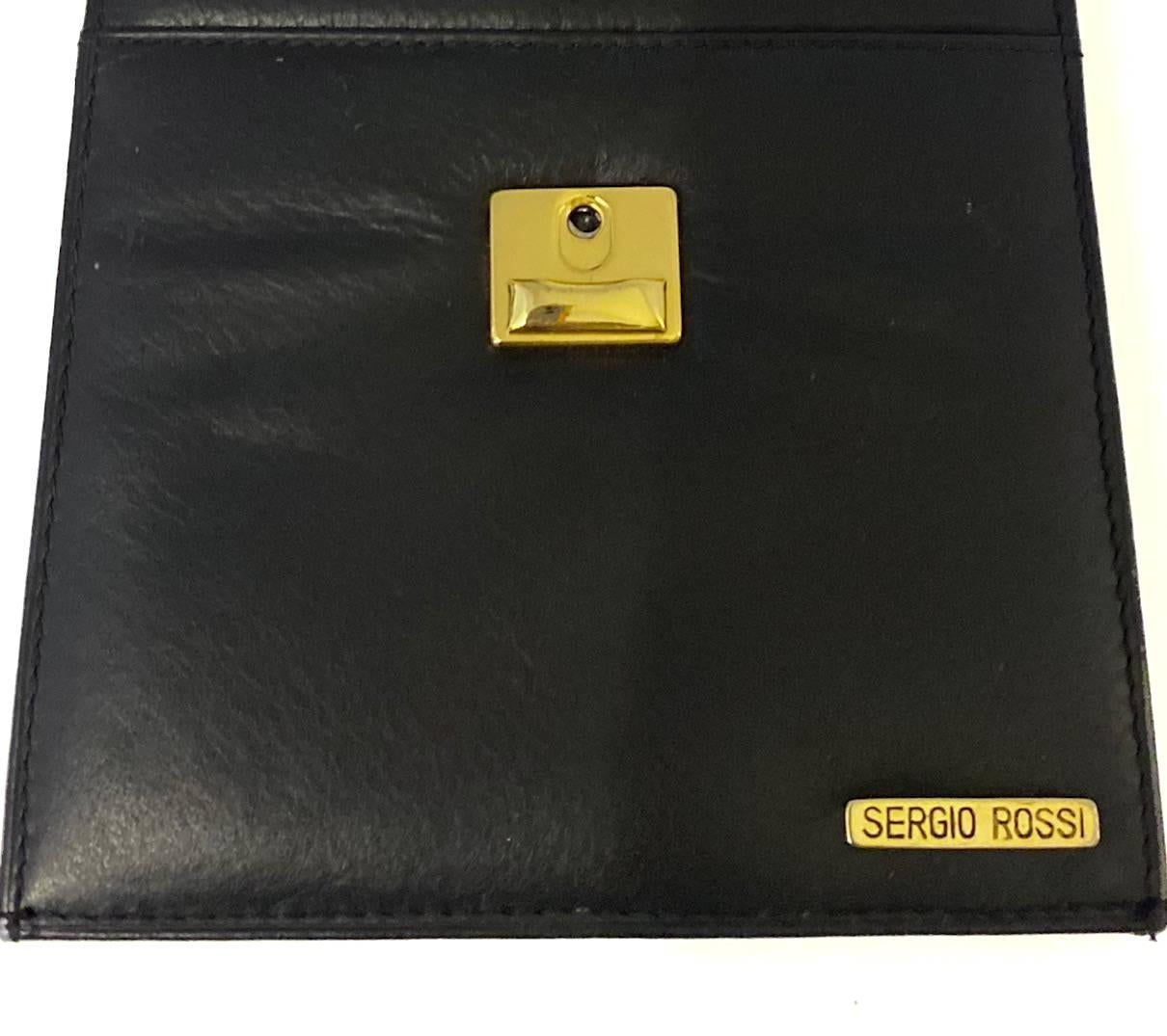 1970s Sergio Rossi Travel Passport Wallet Clutch Organizer