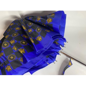 1980s Gianni Versace Black Blue chequered Medusa Umbrella with cover