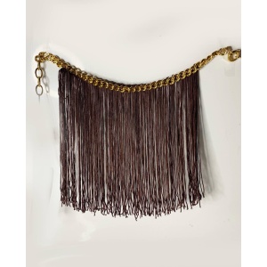Missoni Brown Fringe Gold Metal Choker Necklace