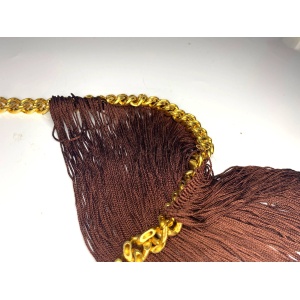 Missoni Brown Fringe Gold Metal Choker Necklace
