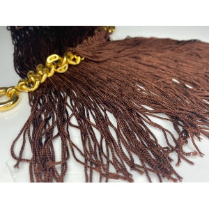 Missoni Brown Fringe Gold Metal Choker Necklace