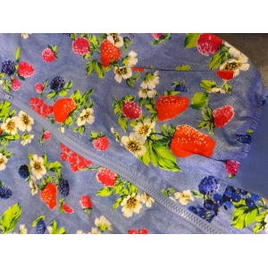 Moschino Fruit Print Blue Bomber Jacket