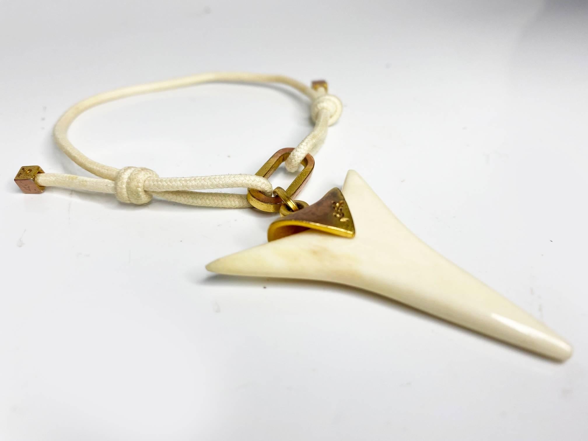 2000s Yves Saint Laurent Shark Tooth Shaped Horn Bracelet