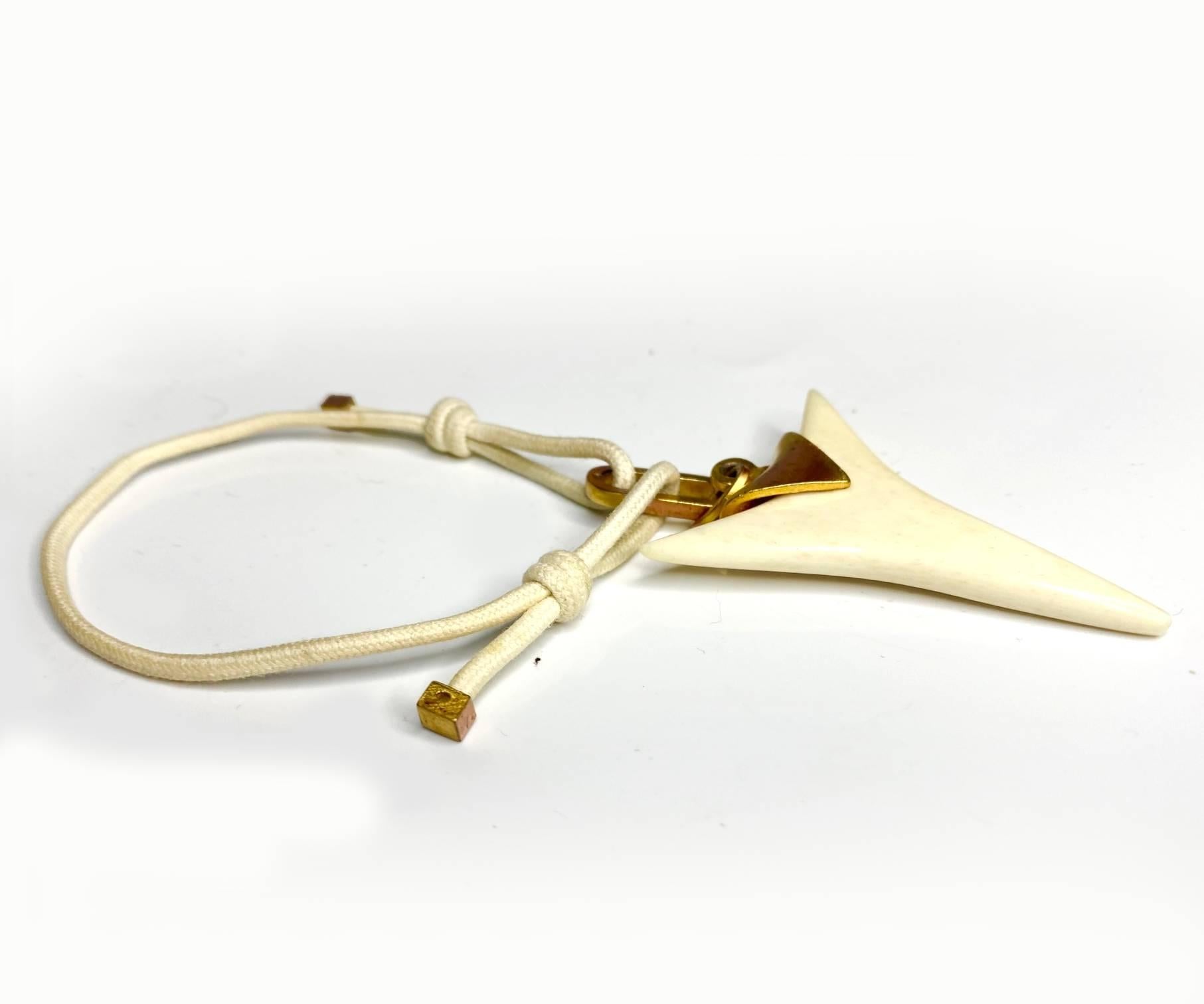 2000s Yves Saint Laurent Shark Tooth Shaped Horn Bracelet