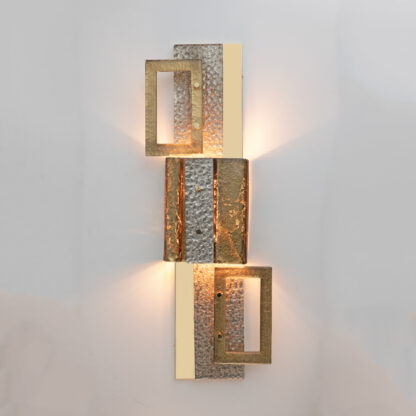 Modern Geometric Murano Glass and Brass Wall Lamp - Image 8