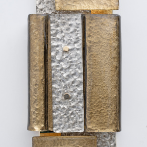 Modern Geometric Murano Glass and Brass Wall Lamp