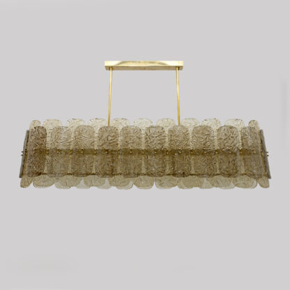 Mid-century Modern Stiyle Italian Brass and Murano Glass Chandelier - Image 2