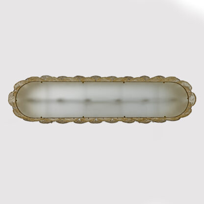 Mid-century Modern Stiyle Italian Brass and Murano Glass Chandelier - Image 7