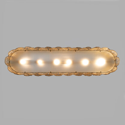 Mid-century Modern Stiyle Italian Brass and Murano Glass Chandelier - Image 8