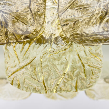 Mid-century Modern Stiyle Italian Brass and Murano Glass Chandelier - Image 9