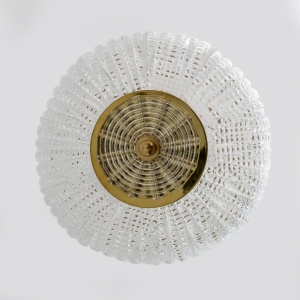 Art Dèco Style Brass Murano Glass Lantern Chandelier Attributed to Tomaso Buzzi