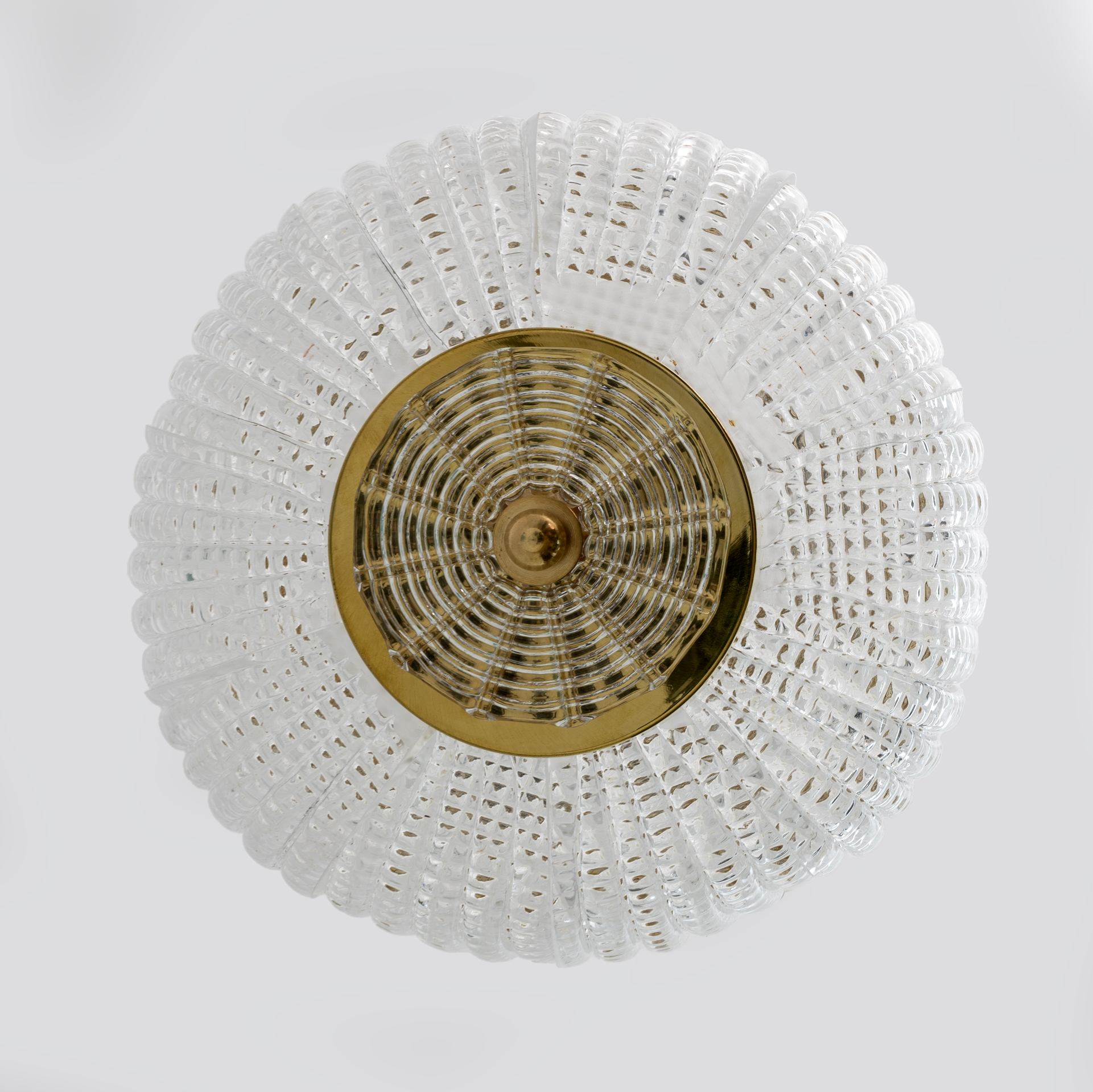 Art Dèco Style Brass Murano Glass Lantern Chandelier Attributed to Tomaso Buzzi