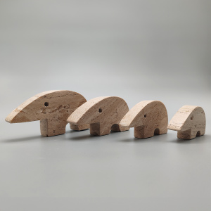 Big Travertine Anteater Sculptures by Enzo Mari for F.lli Mannelli - Set of 4 1970s
