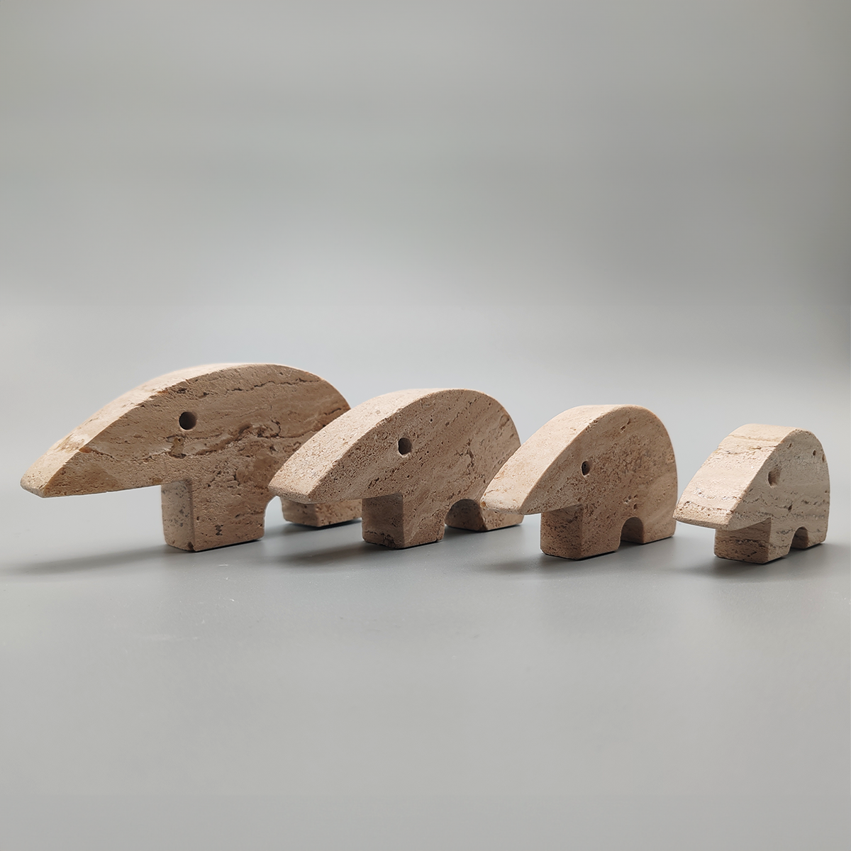 Big Travertine Anteater Sculptures by Enzo Mari for F.lli Mannelli - Set of 4 1970s