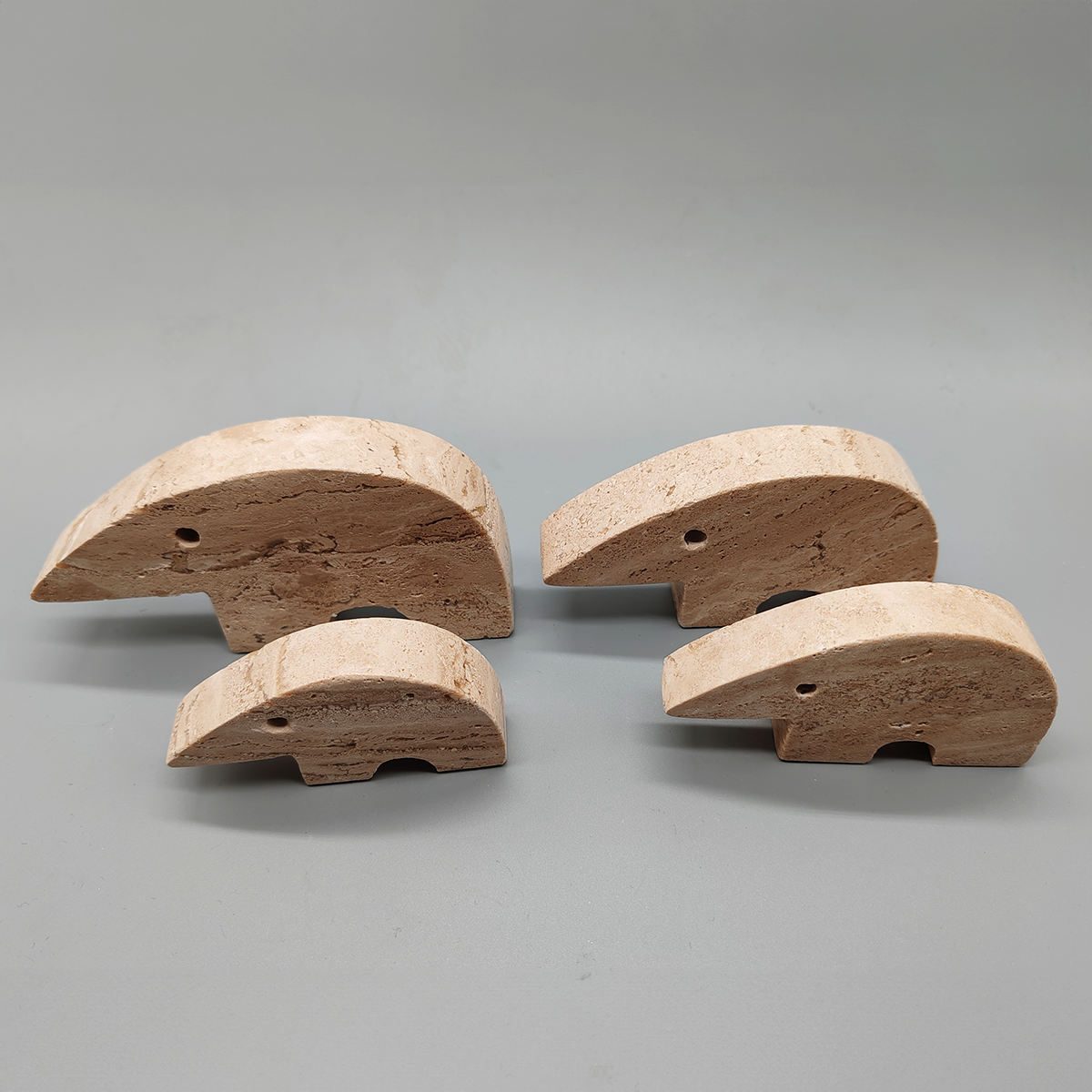 Big Travertine Anteater Sculptures by Enzo Mari for F.lli Mannelli - Set of 4 1970s
