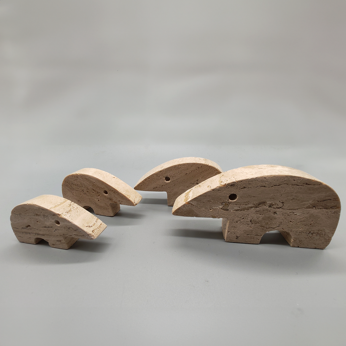 Big Travertine Anteater Sculptures by Enzo Mari for F.lli Mannelli - Set of 4 1970s