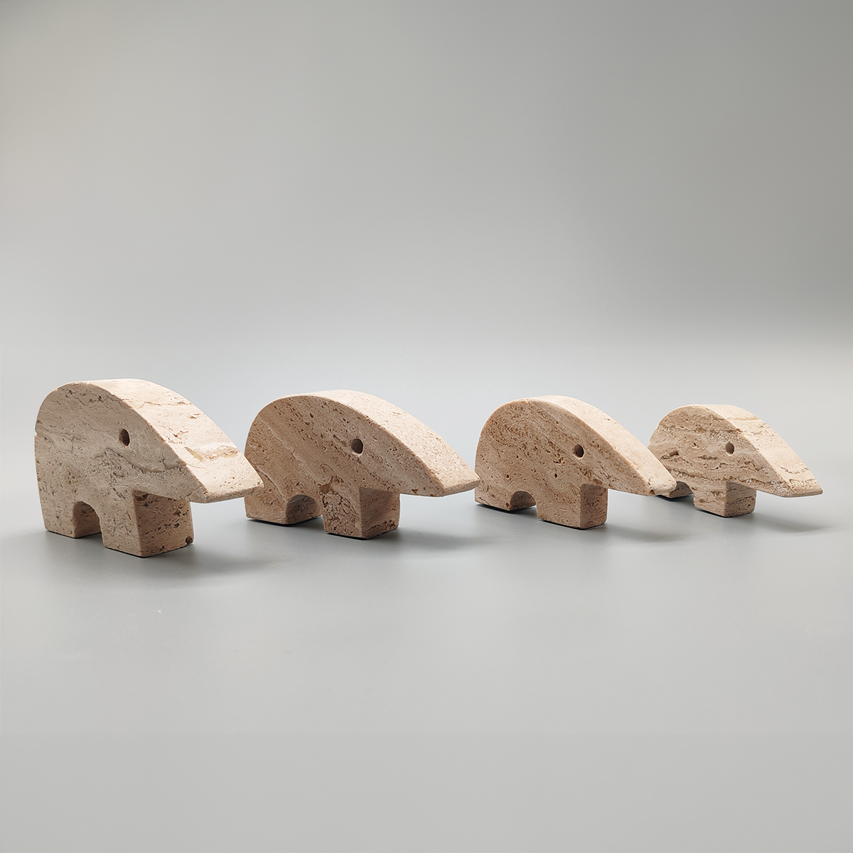 Big Travertine Anteater Sculptures by Enzo Mari for F.lli Mannelli - Set of 4 1970s