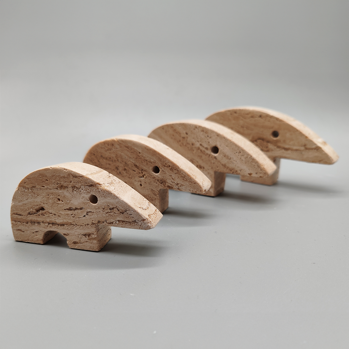 Big Travertine Anteater Sculptures by Enzo Mari for F.lli Mannelli - Set of 4 1970s