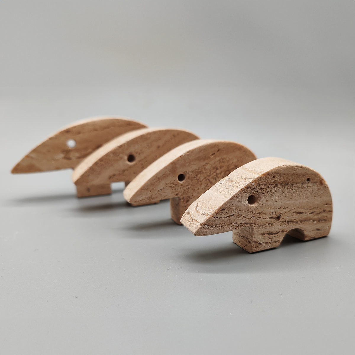 Big Travertine Anteater Sculptures by Enzo Mari for F.lli Mannelli - Set of 4 1970s