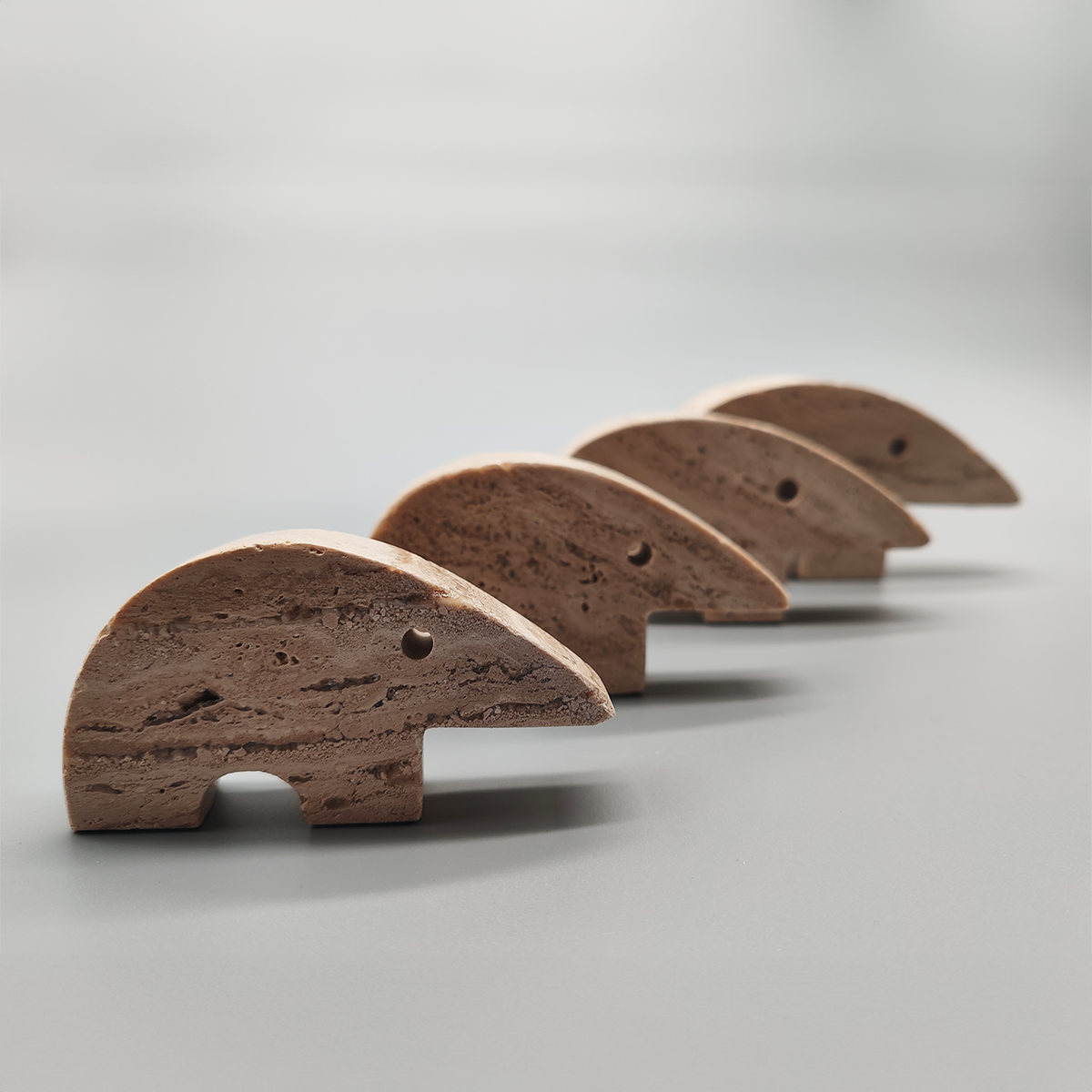 Big Travertine Anteater Sculptures by Enzo Mari for F.lli Mannelli - Set of 4 1970s