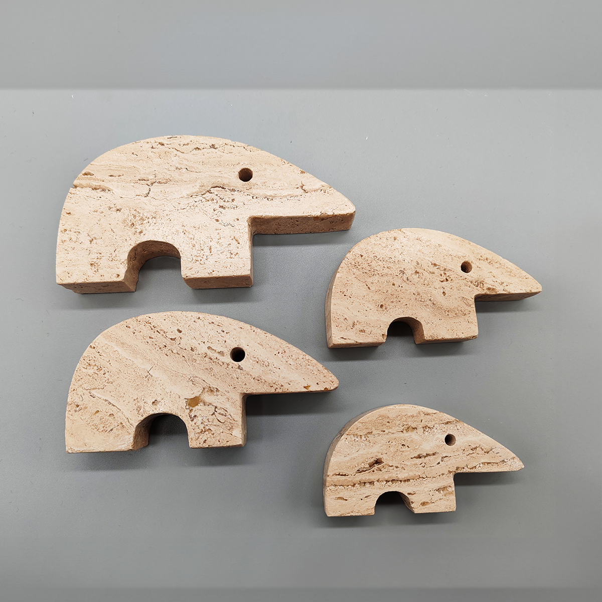 Big Travertine Anteater Sculptures by Enzo Mari for F.lli Mannelli - Set of 4 1970s