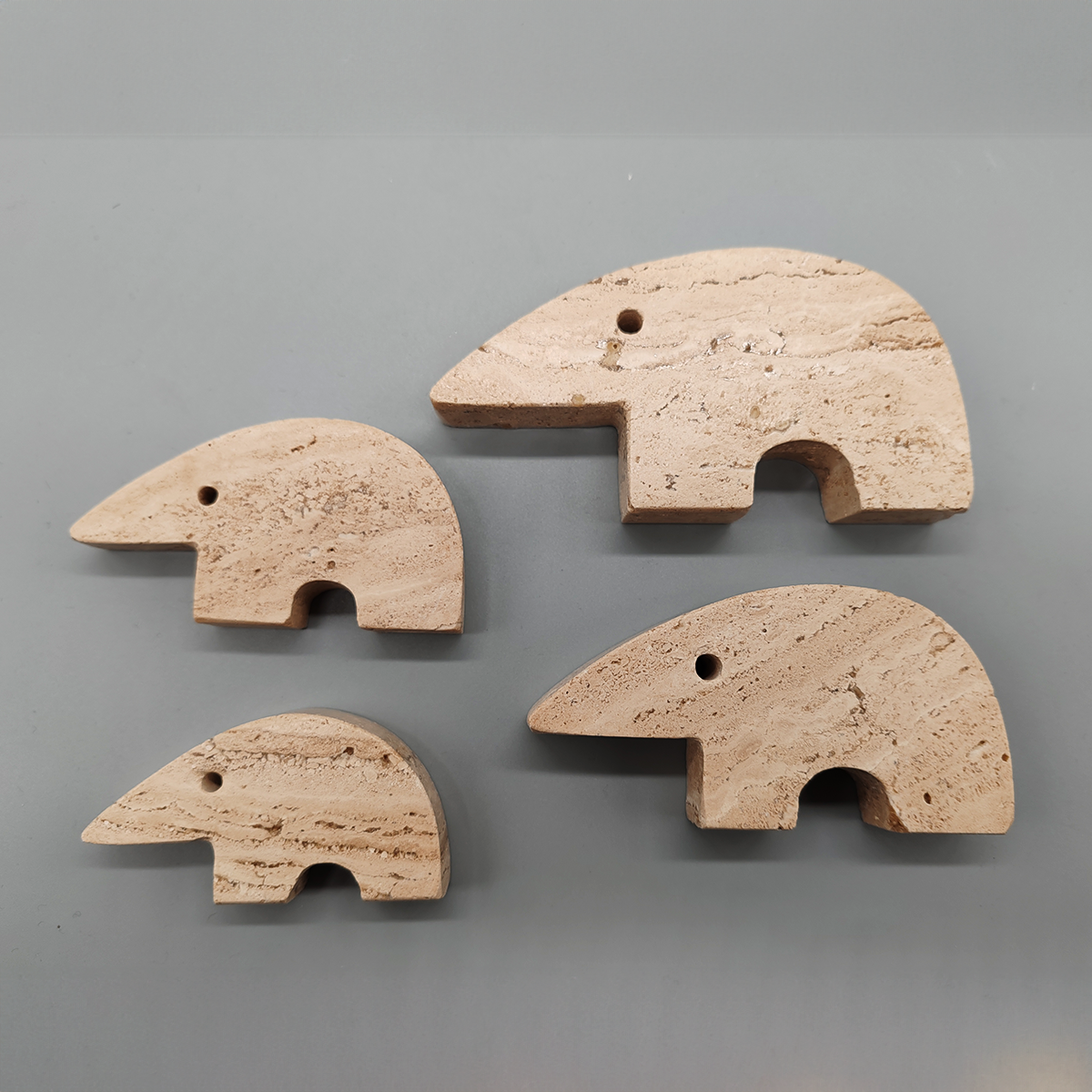 Big Travertine Anteater Sculptures by Enzo Mari for F.lli Mannelli - Set of 4 1970s
