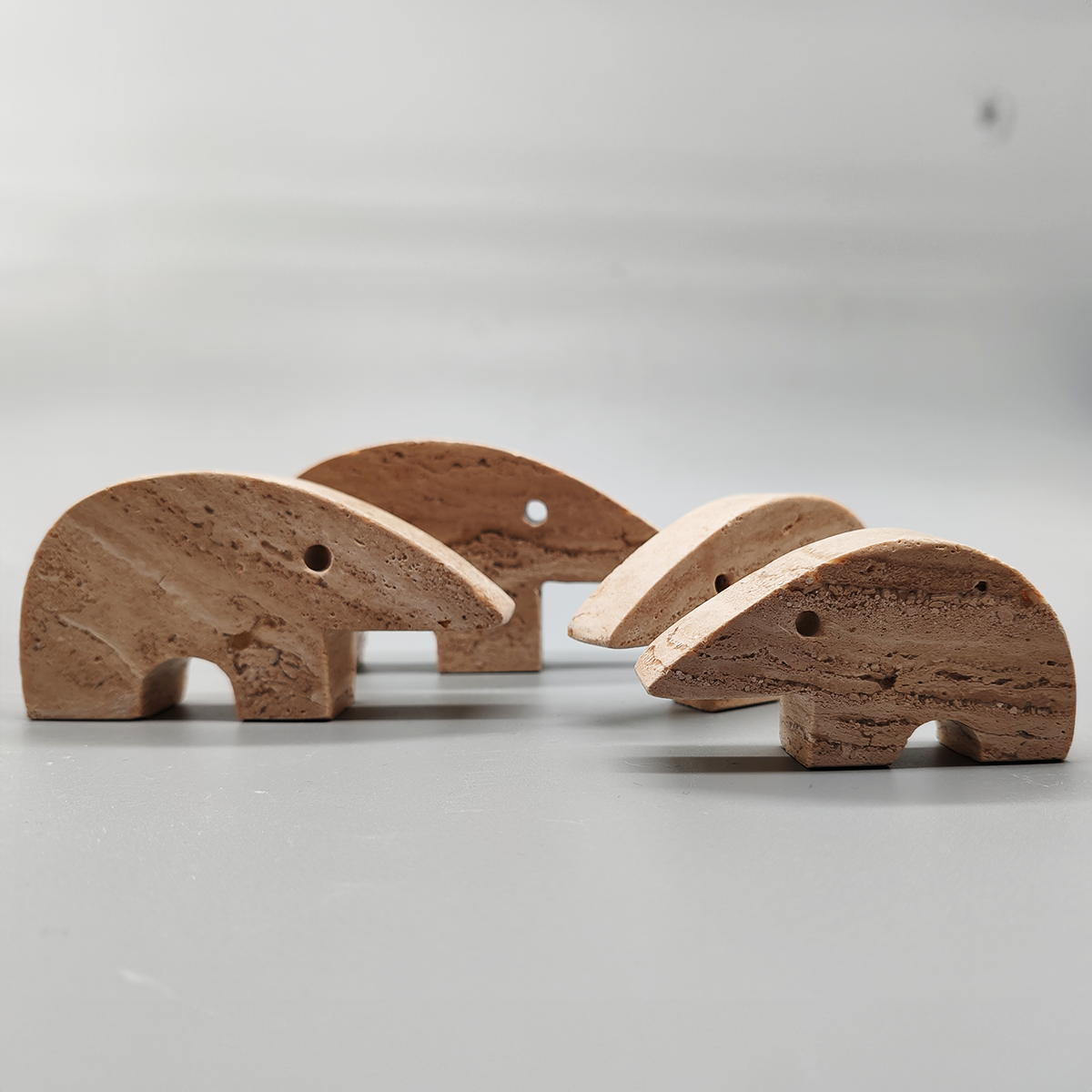 Big Travertine Anteater Sculptures by Enzo Mari for F.lli Mannelli - Set of 4 1970s