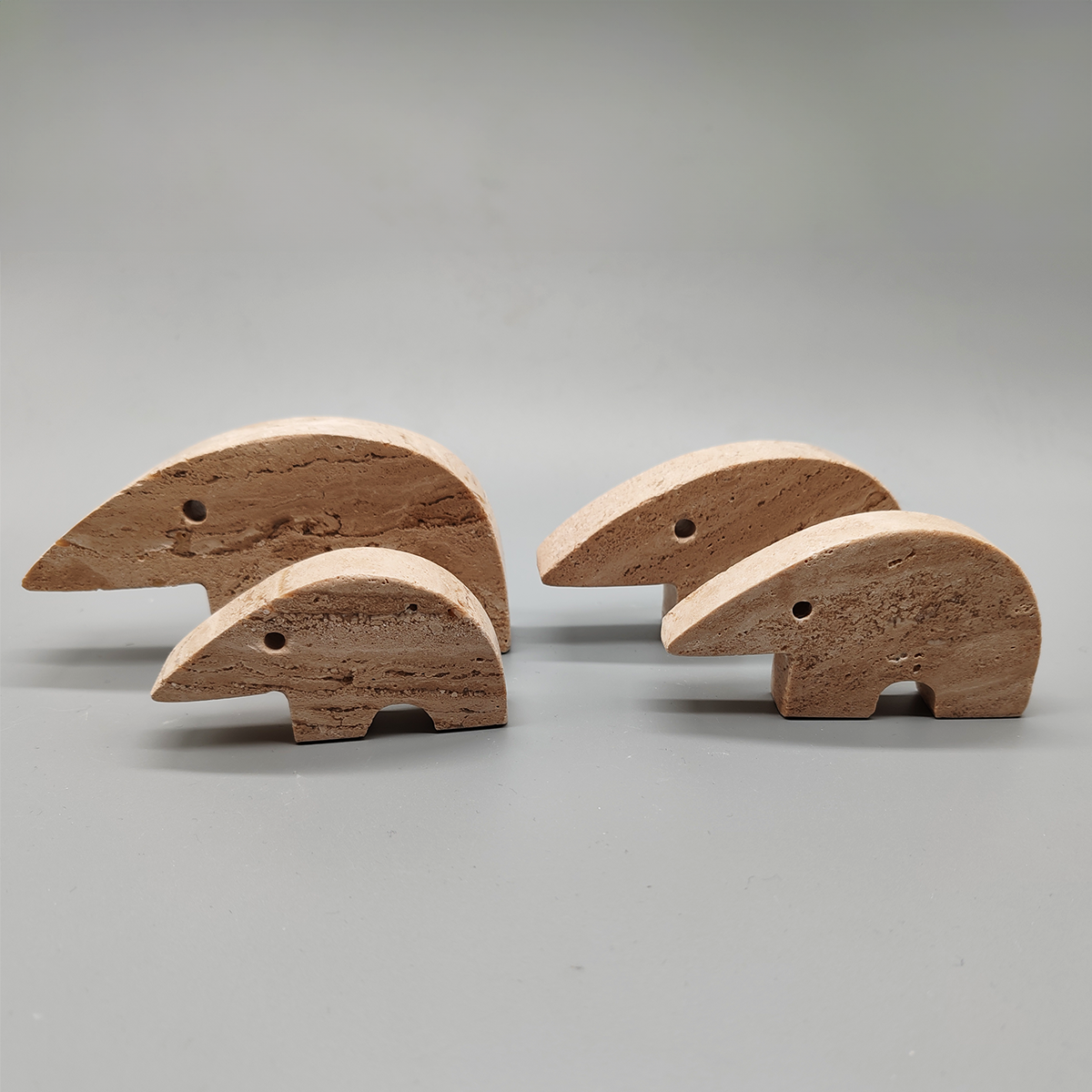 Big Travertine Anteater Sculptures by Enzo Mari for F.lli Mannelli - Set of 4 1970s