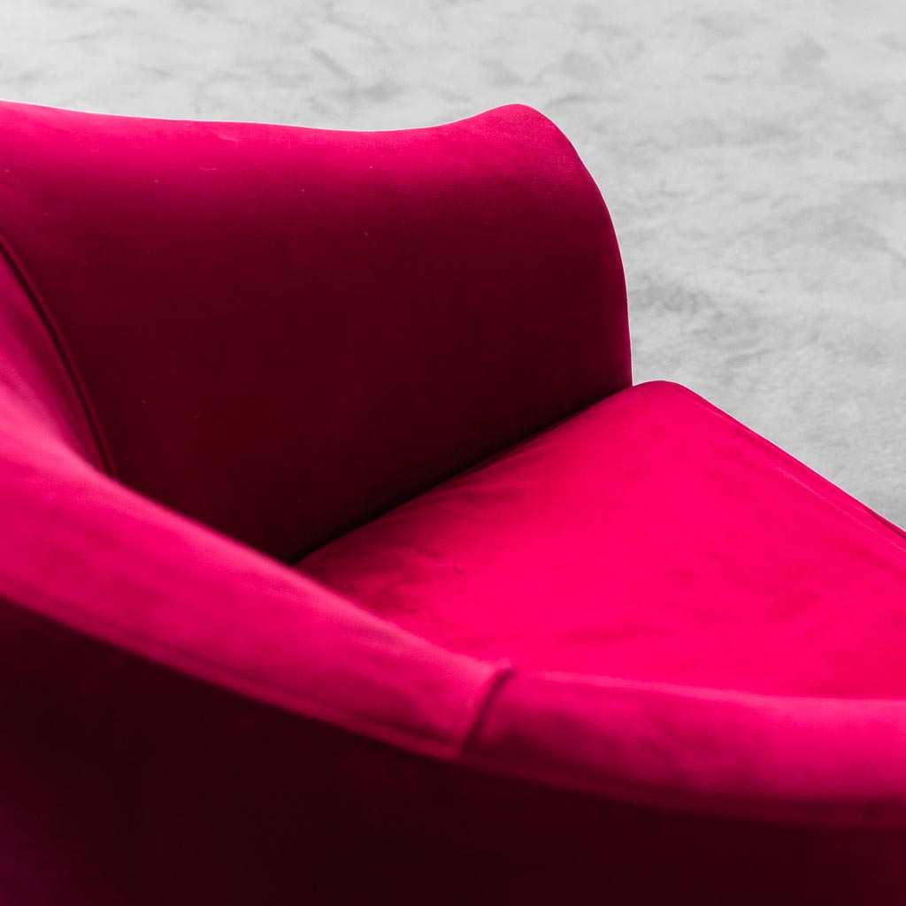 Pair Of Red Velvet Armchairs From The 1950s Modern Vintage