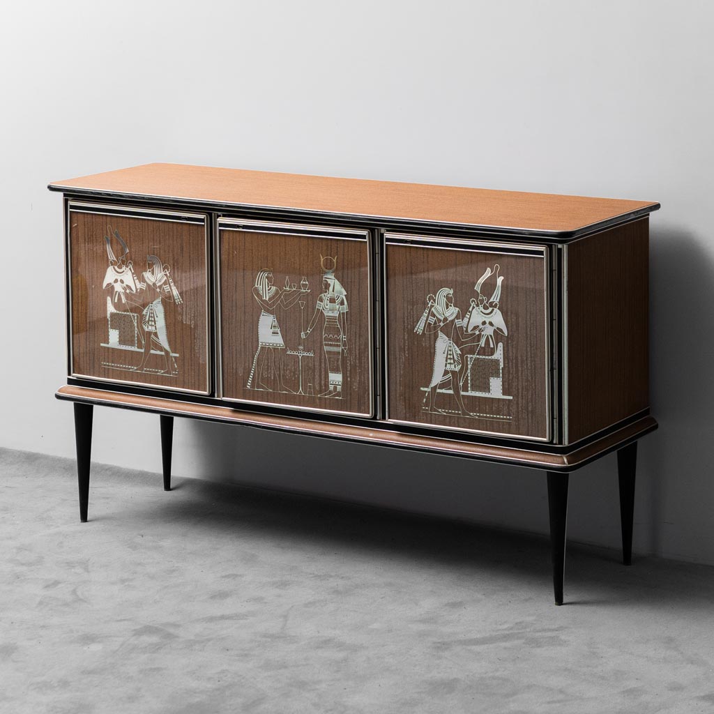 Umberto Mascagni Wooden Sideboard 1950s Vintage Modern Art