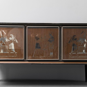 Umberto Mascagni Wooden Sideboard 1950s Vintage Modern Art