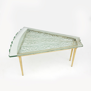 Fontana Arte Mid-Century Modern Chiseled Glass Coffee Table by Max Ingrand, 50s