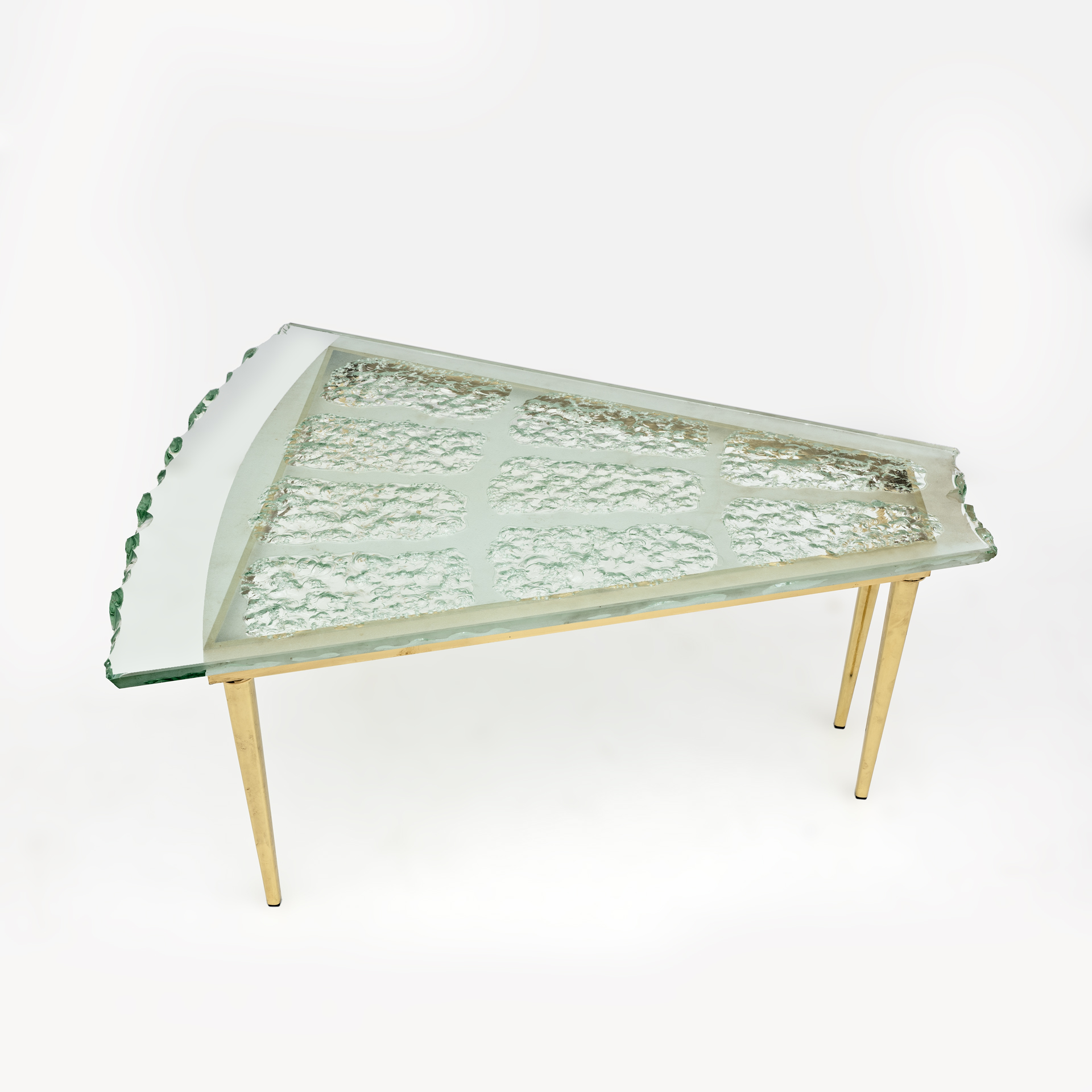 Fontana Arte Mid-Century Modern Chiseled Glass Coffee Table by Max Ingrand, 50s