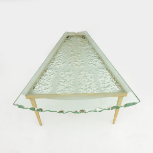 Fontana Arte Mid-Century Modern Chiseled Glass Coffee Table by Max Ingrand, 50s
