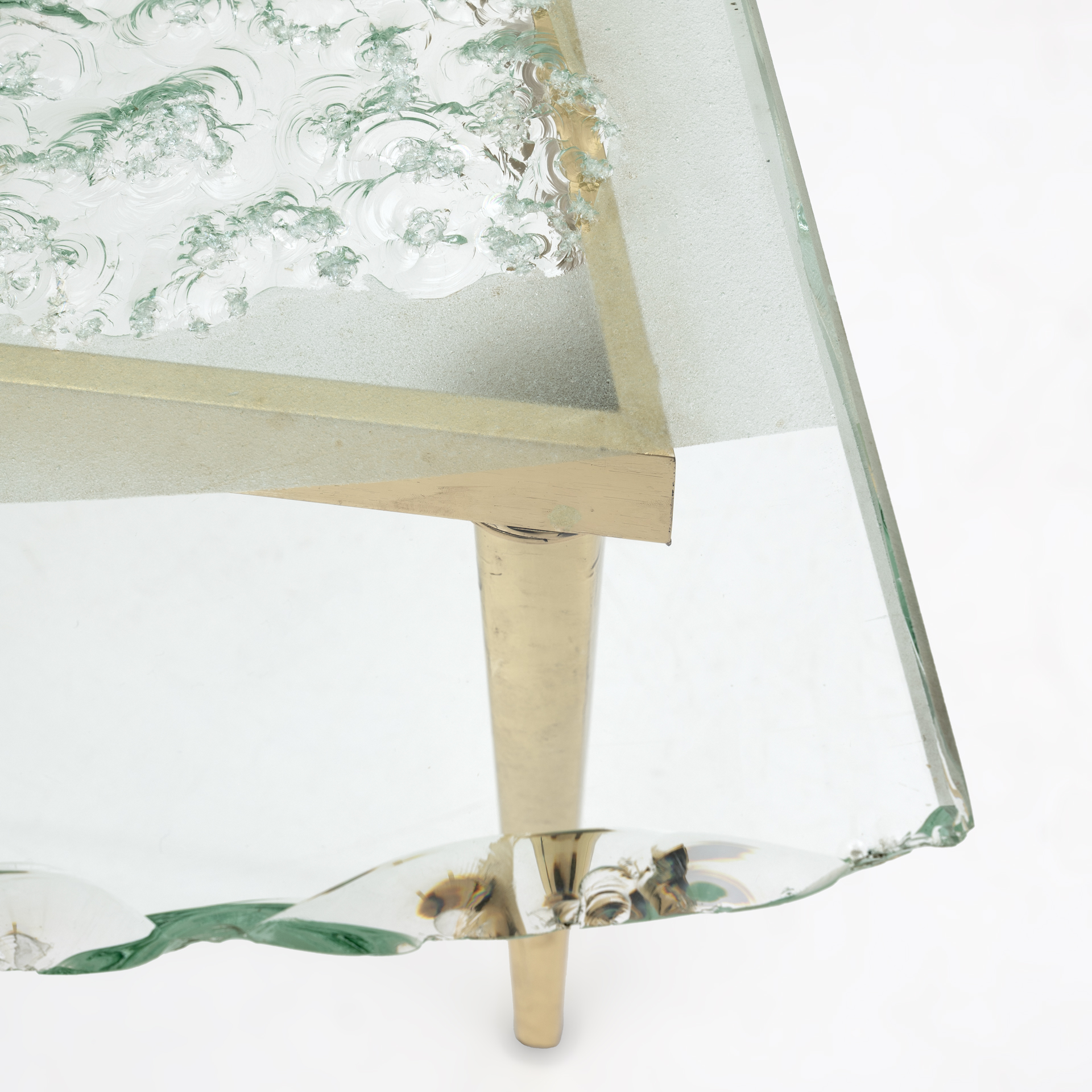 Fontana Arte Mid-Century Modern Chiseled Glass Coffee Table by Max Ingrand, 50s