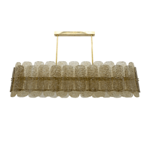 Mid-century Modern Stiyle Italian Brass and Murano Glass Chandelier