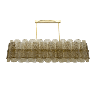 Mid-century Modern Stiyle Italian Brass and Murano Glass Chandelier