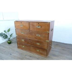 Large Military Campaign Chest of Drawers