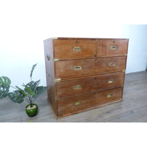 Large Military Campaign Chest of Drawers