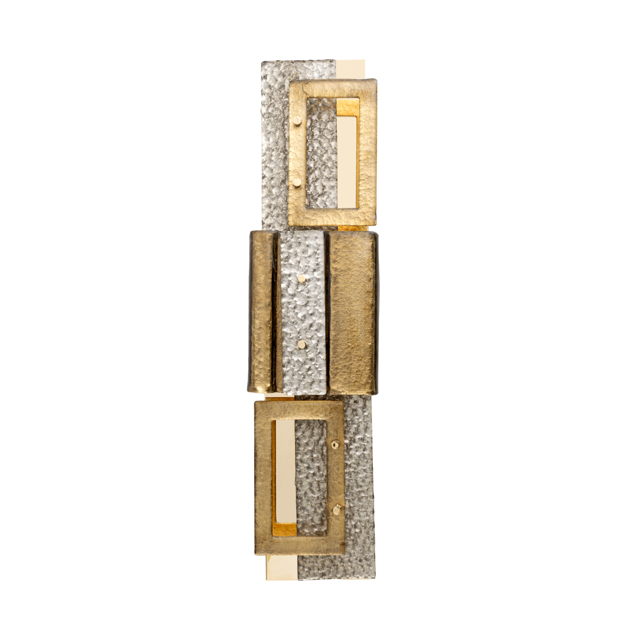 Modern Geometric Murano Glass and Brass Wall Lamp