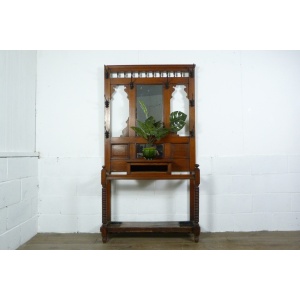 Antique Oak Hallway Umbrella Stand