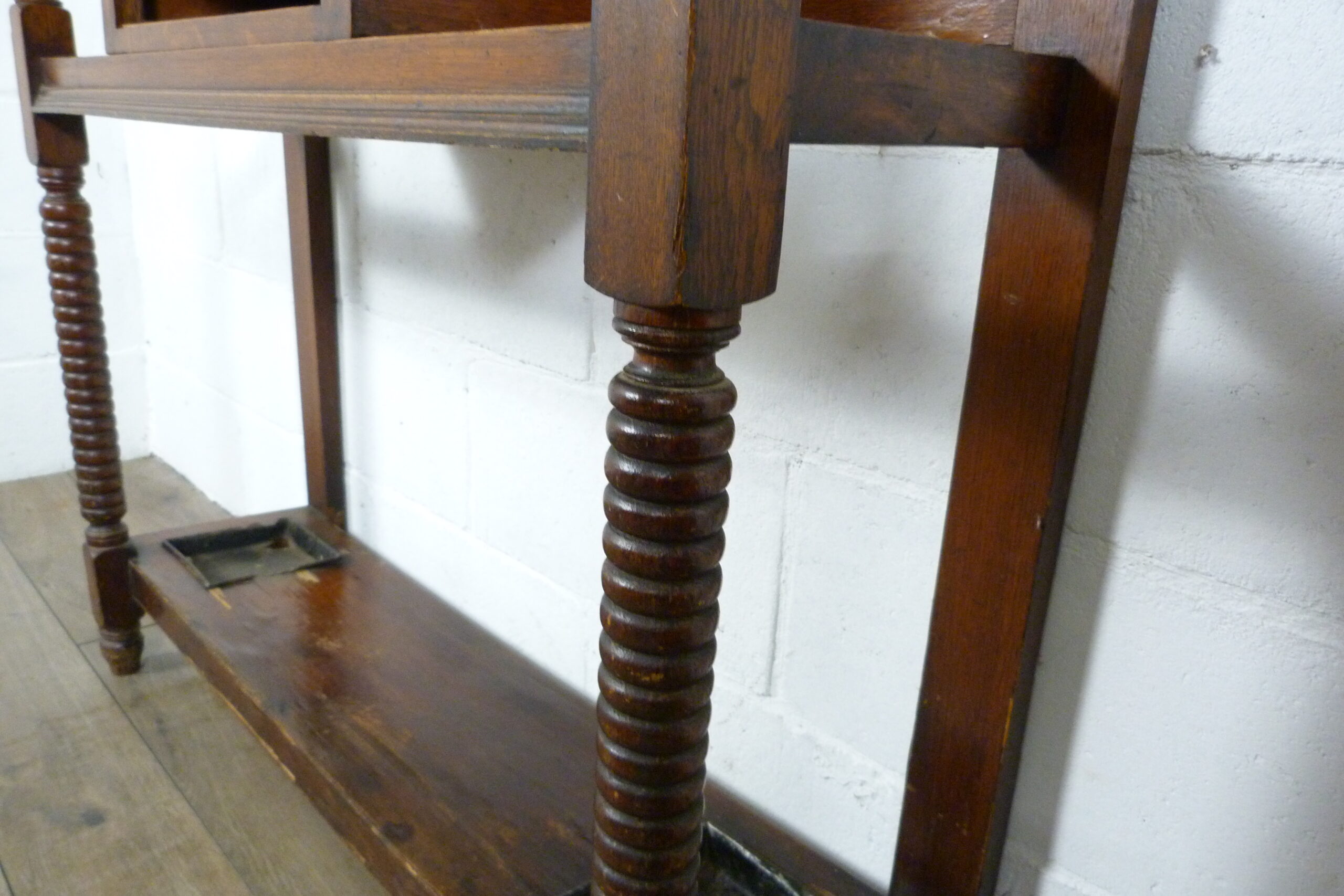 Antique Oak Hallway Umbrella Stand