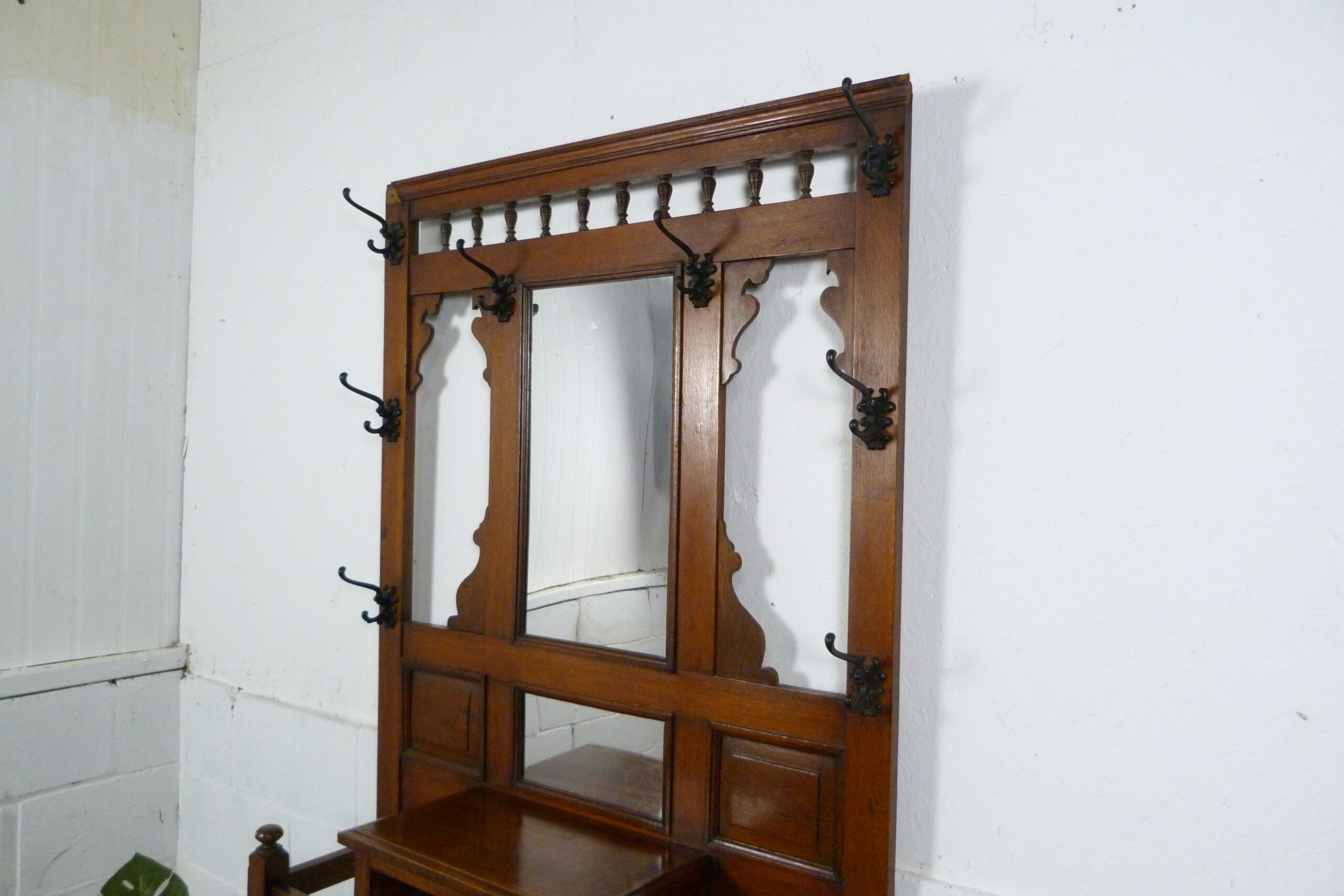 Antique Oak Hallway Umbrella Stand