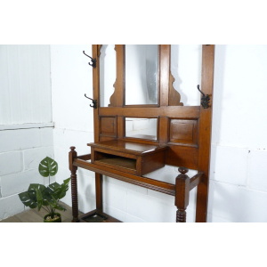 Antique Oak Hallway Umbrella Stand